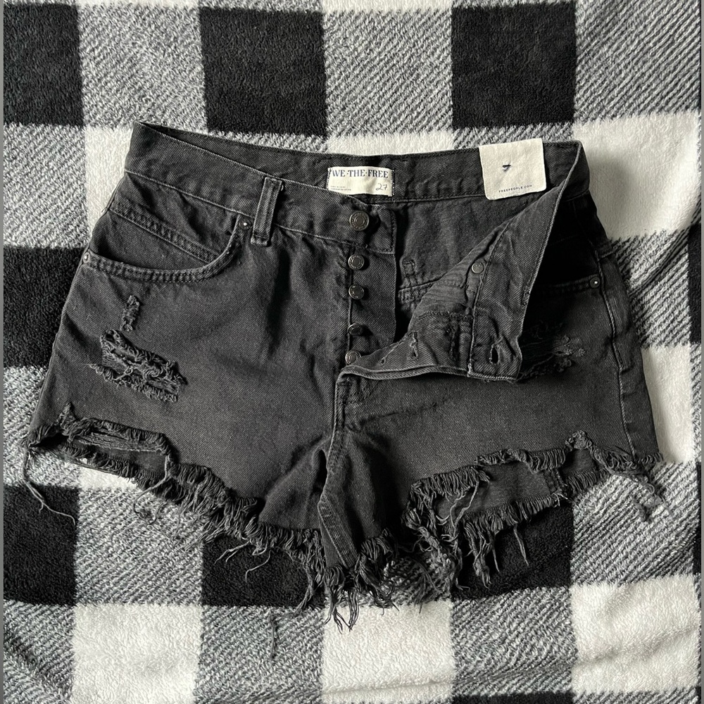 High-Rise Denim Shorts